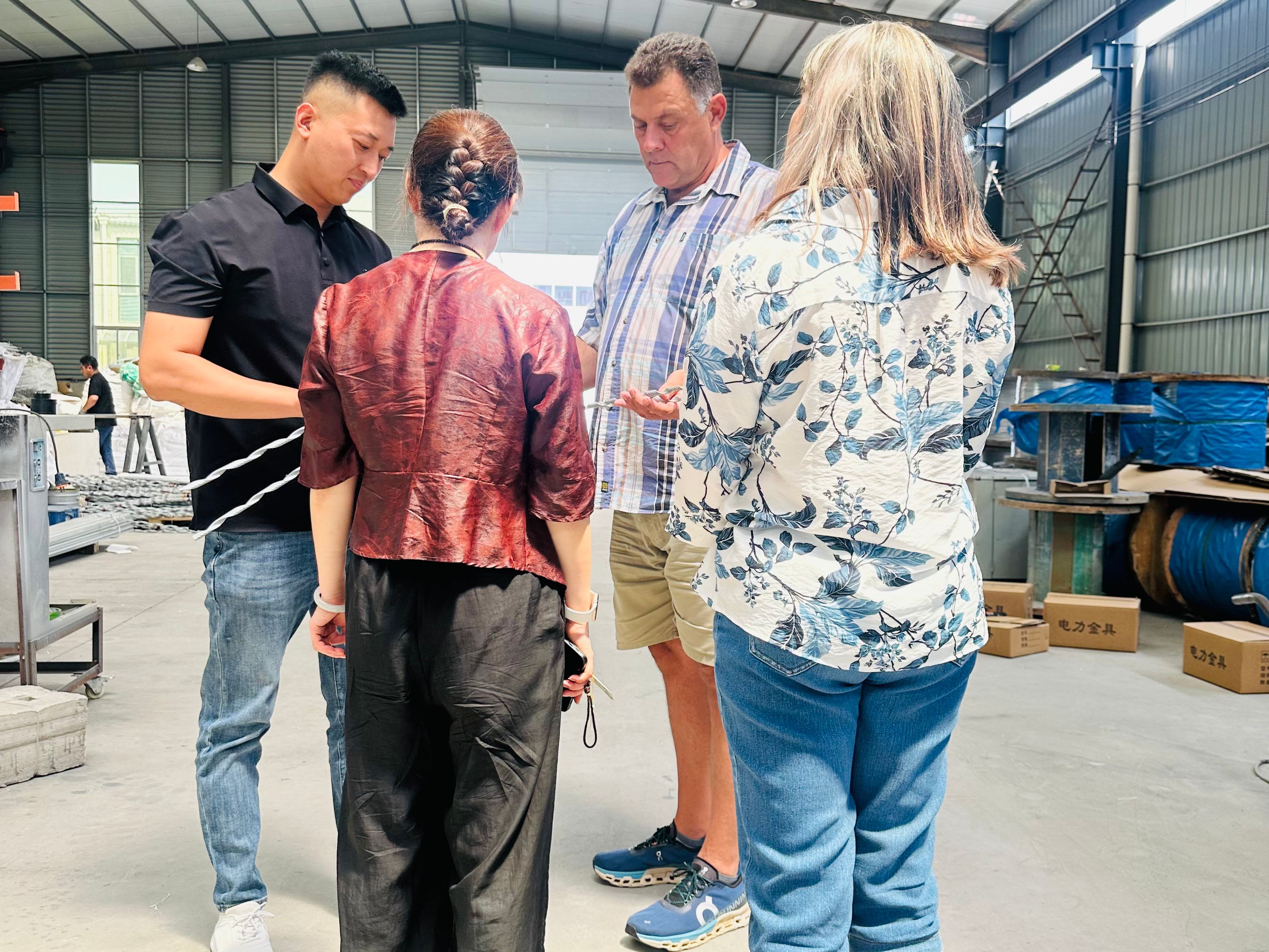 South African Customers Visit Our Electrical Hardware Factory